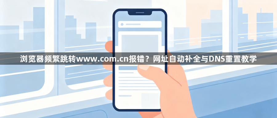 浏览器频繁跳转www.com.cn报错?网址自动补全与DNS重置教学1